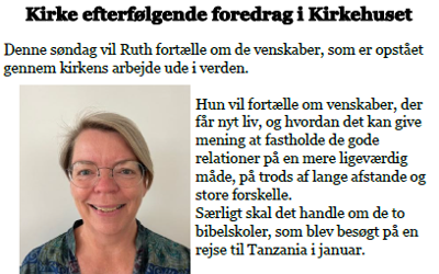 Foredrag med Ruth Folmersen
